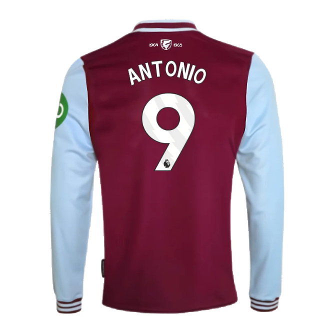 2024-2025 West Ham Long Sleeve Home Shirt (Kids) (Antonio 9)-SoccerKits Hub | Buy Soccer Jerseys Online